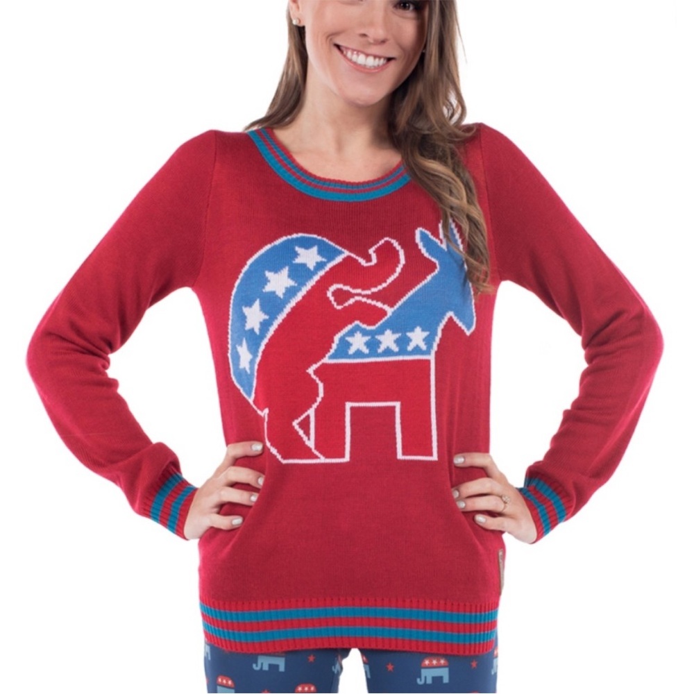 tipsy-elves  Red Graphic Women's Political Sweater